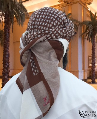 Buy Keffiyeh brown and beige Palestinian scarf